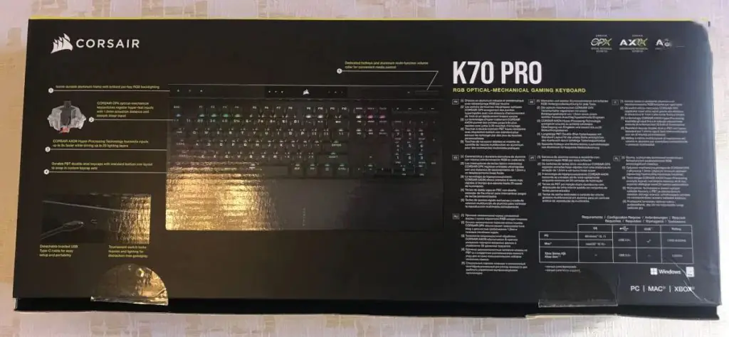 Обзор клавиатуры Corsair K70 Pro RGB OPX характеристики до 11