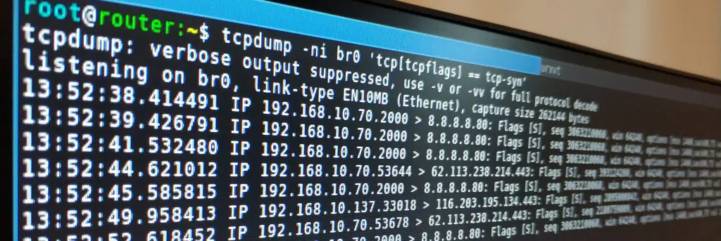 Рис. 1: Показаны доступные интерфейсы с использованием tcpdump