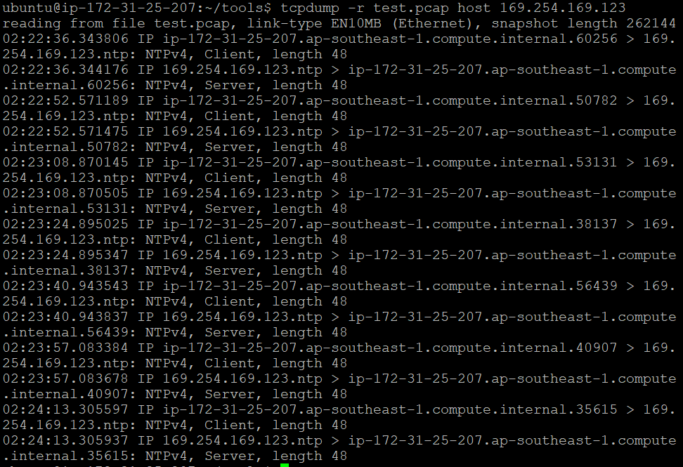 Рис. 4: tcpdump фильтрация сетевых пакетов по IP-адресу их хоста