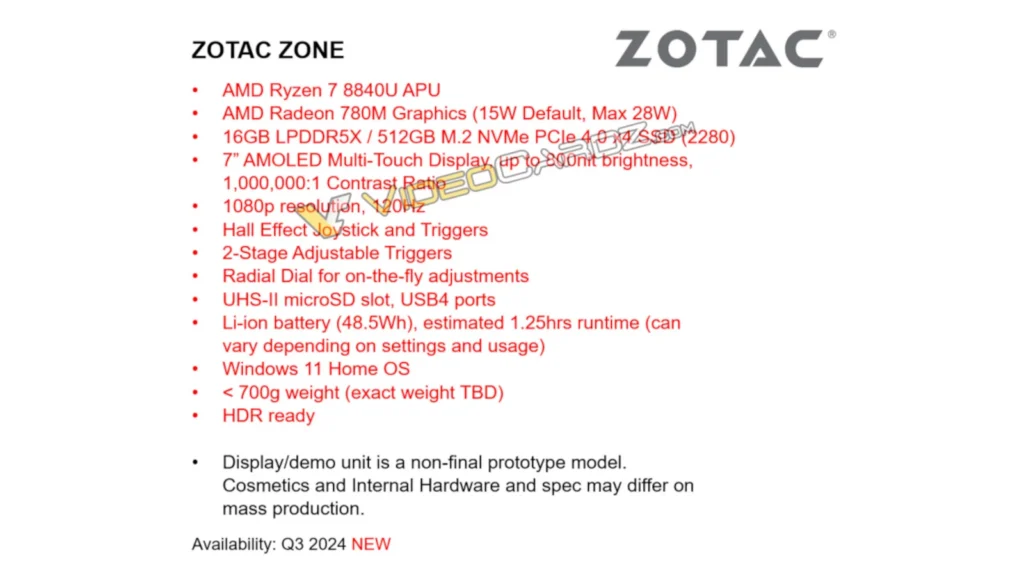 Zotac представила портативный компьютер Zone, способный конкурировать с OLED-дисплеем Steam Deck