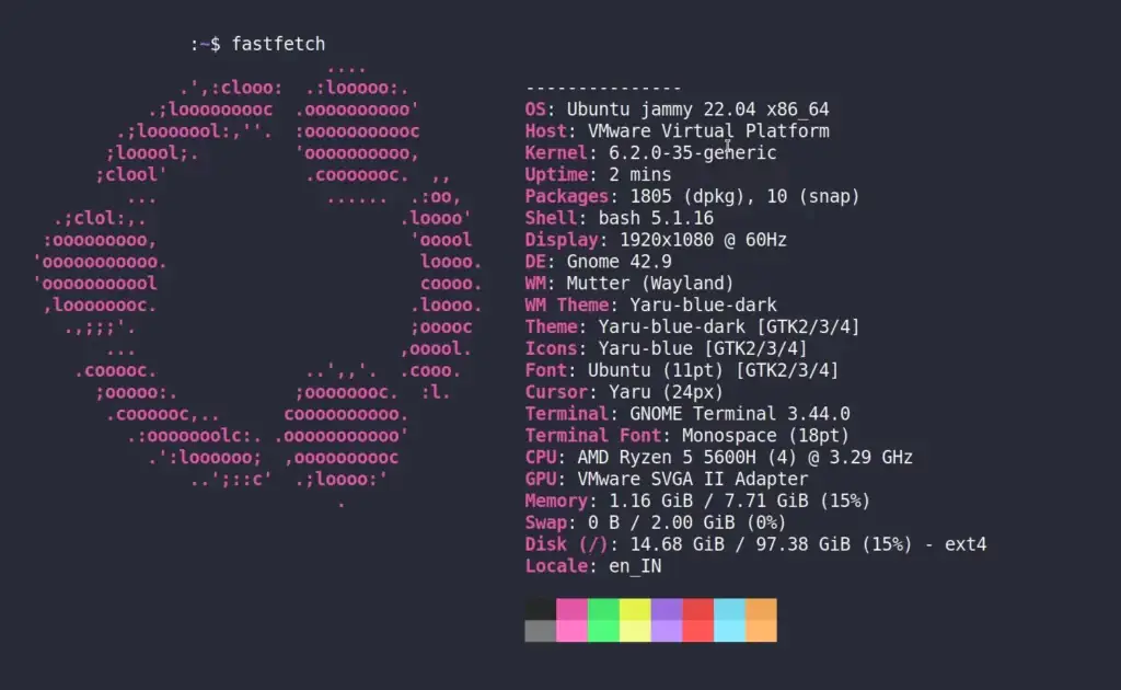 Fastfetch: инструмент для получения системной информации в Linux