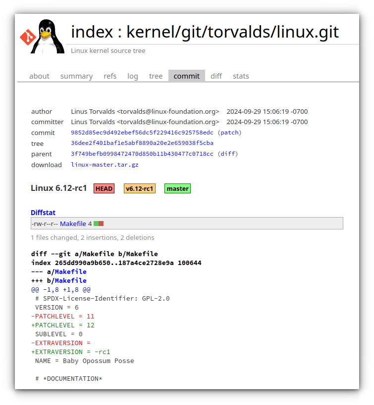 Linux Kernel 6.12 Release Candidate 1 (RC1)