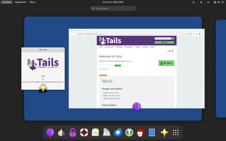 Tails 6.9 Теперь доступна с обновлениями Tor и Thunderbird