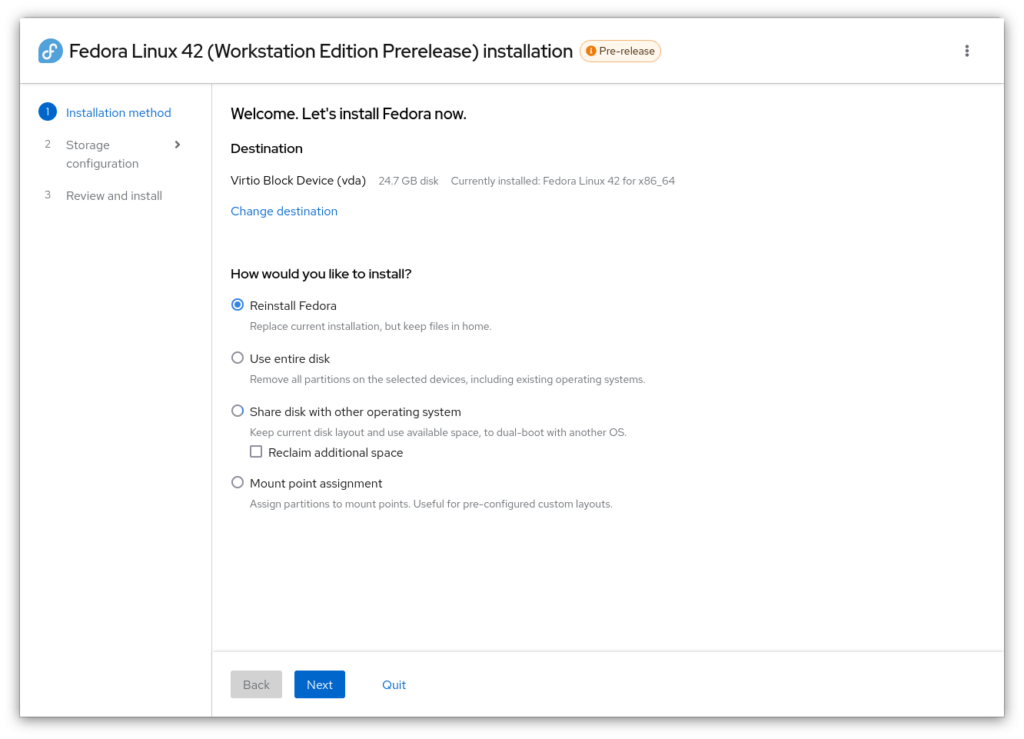 Новый установщик веб-интерфейса Anaconda для Fedora Linux 42