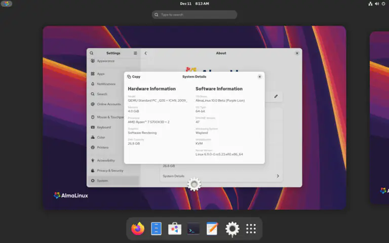 AlmaLinux 10 Beta “Purple Lion”