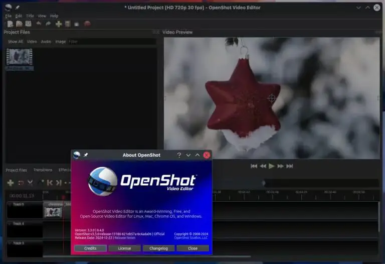 OpenShot 3.3 - видеоредактор с открытым исходным кодом.