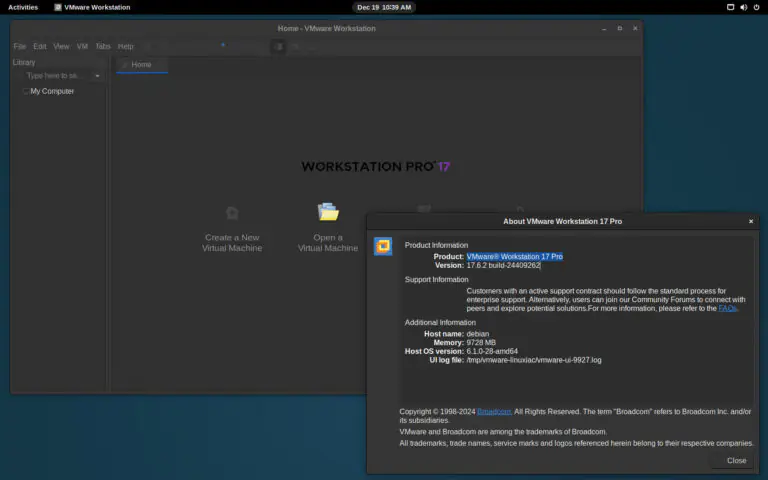 VMware Workstation Pro 17.6.2