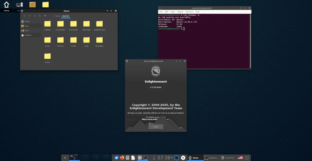 Рабочий стол Ubuntu Enlightenment