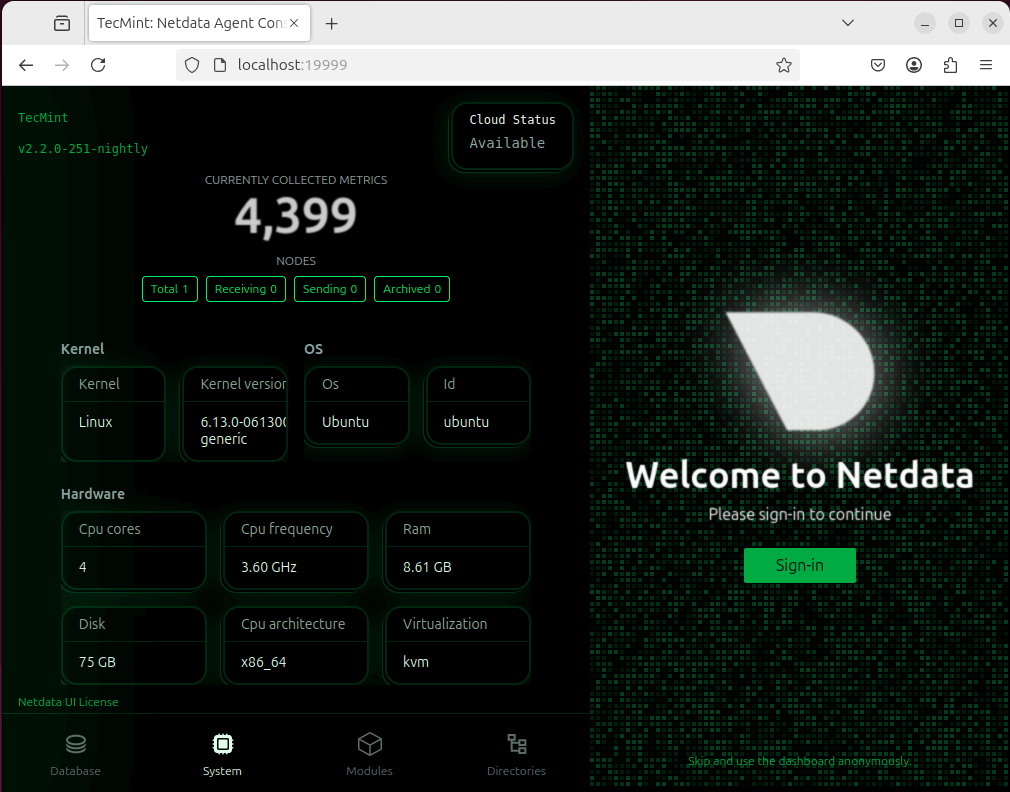 Netdata – Мониторинг производительности в режиме реального времени