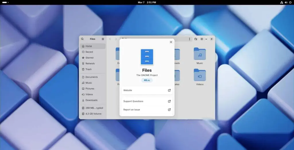 Кандидат в релизы Nautilus 48 в GNOME OS 48
