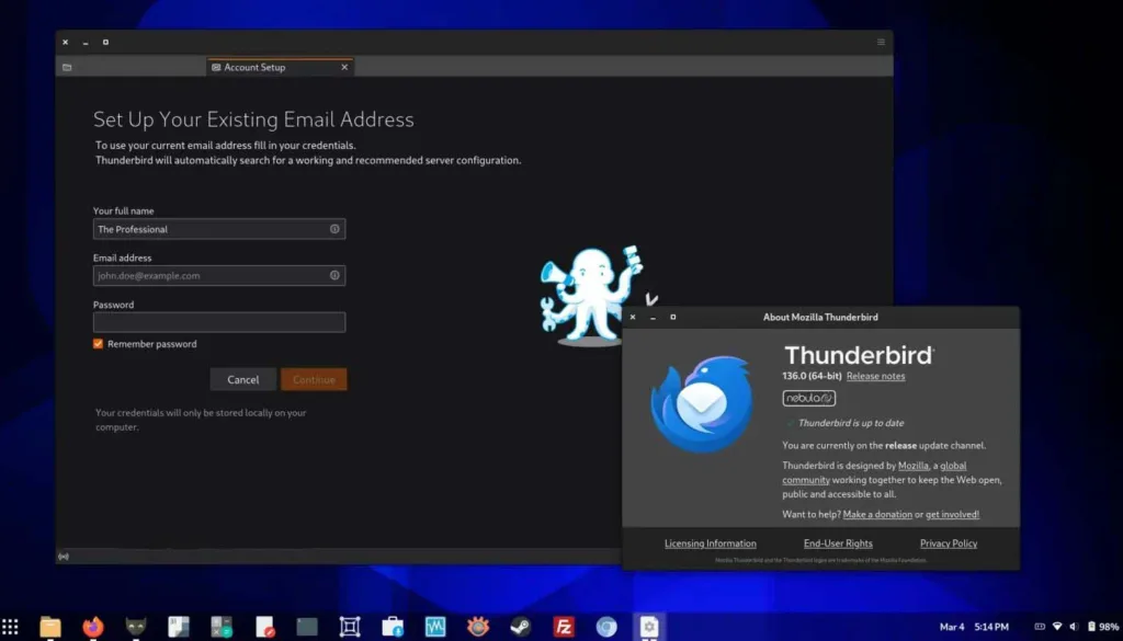 Выпущена версия Mozilla Thunderbird 136 с новой панелью «Внешний вид» в настройках