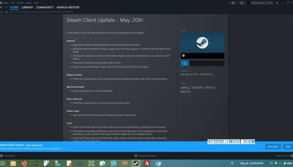 Последнее обновление клиента Steam улучшает запись игр и удалённую игру в Linux
