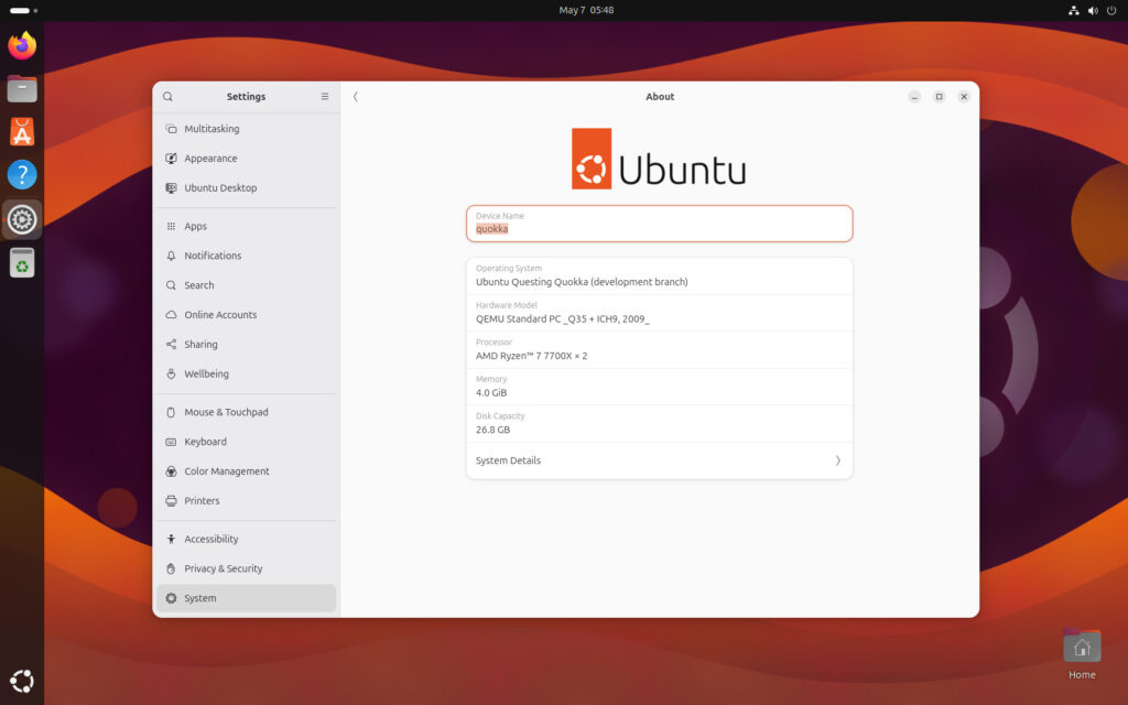 Ubuntu 25.10 ‘Questing Quokka’ (ветка разработки)