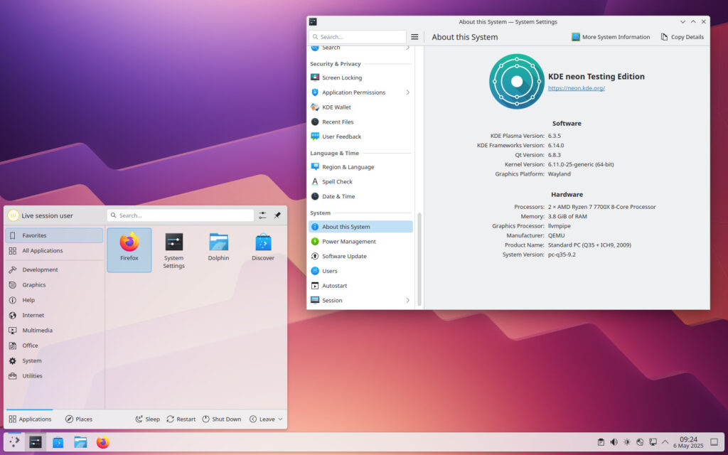 Выпущена среда рабочего стола KDE Plasma 6.3.5