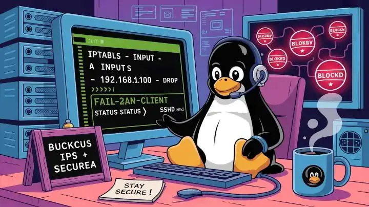 Как создать простой скрипт для блокировки IP-адресов с помощью iptables и Fail2Ban