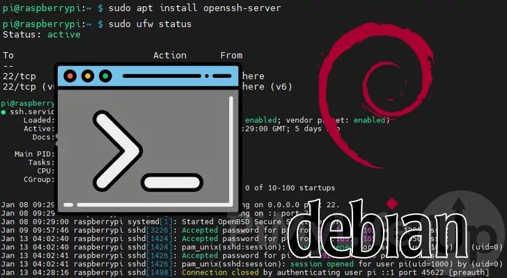 Как включить SSH в Debian 13