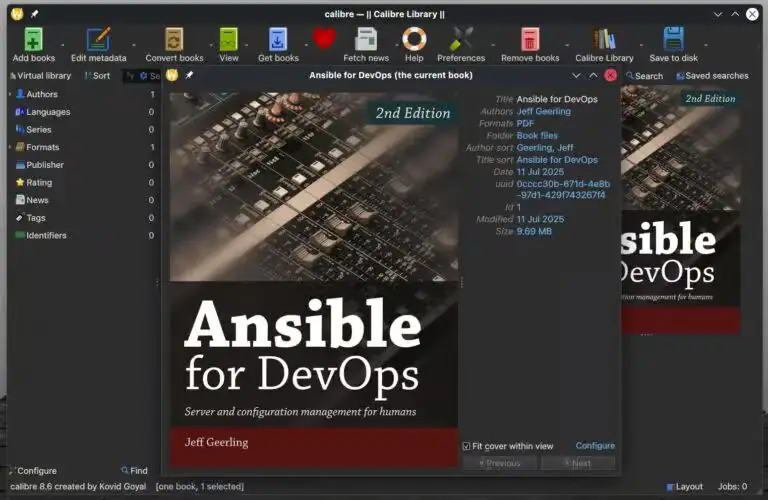 Менеджер электронных книг Calibre 8.6
