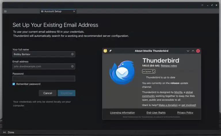 Mozilla Thunderbird 140 — почтовый клиент с открытым исходным кодом «Eclipse».