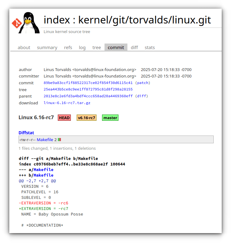 Релиз-кандидат 7 ядра Linux 6.16