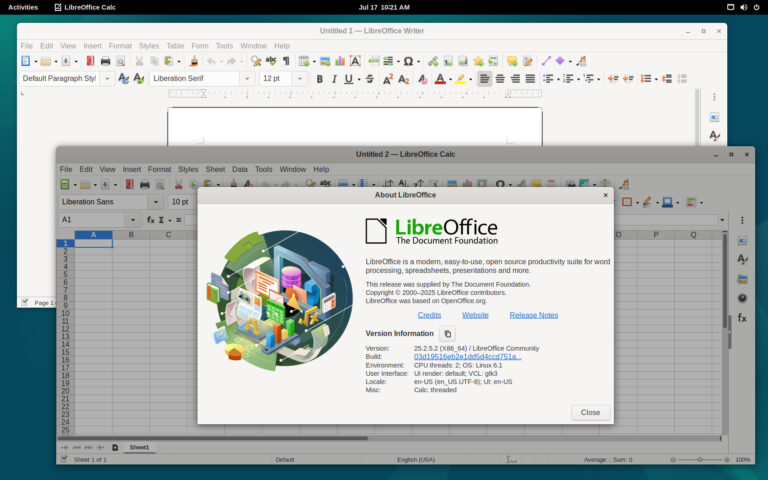 LibreOffice 25.2.5 — офисный пакет с открытым исходным кодом