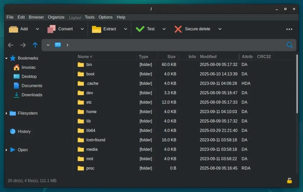 Архиватор PeaZip 10.6 ускоряет просмотр больших архивов 2