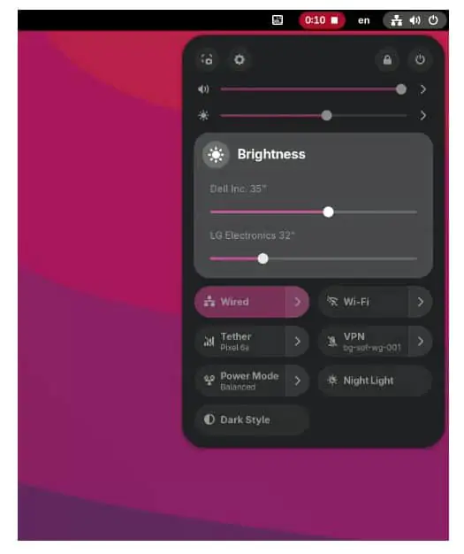 GNOME 49: улучшенное управление подсветкой 2