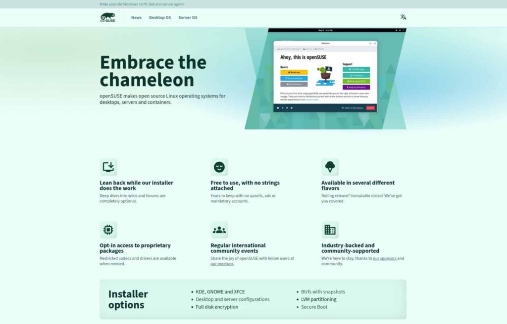 Новый сайт openSUSE.