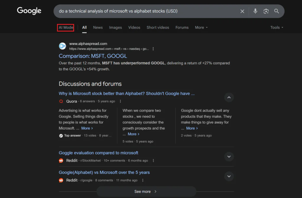 Включить поиск в режиме искусственного интеллекта