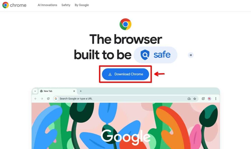 Загрузите установочный пакет Google Chrome Linux.