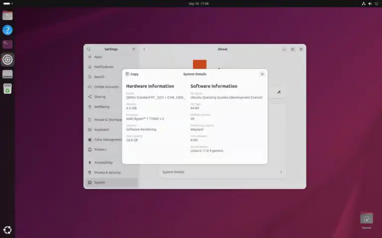 Ubuntu 25.10 (ветка разработки)