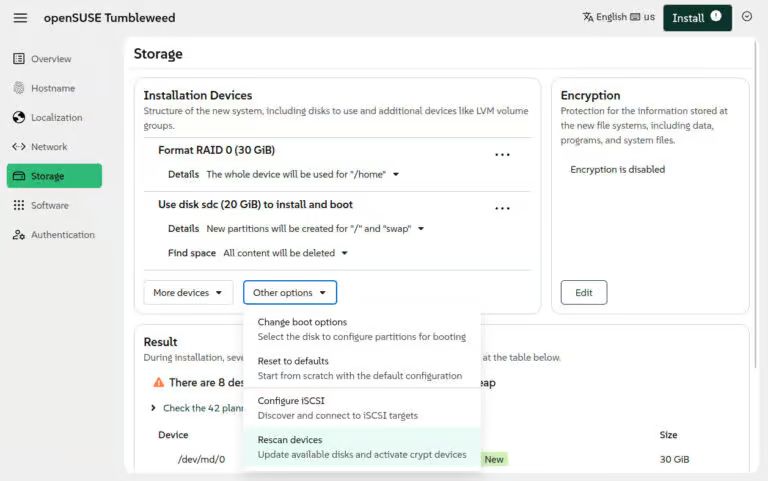 Страница для настройки хранилища была переработана.