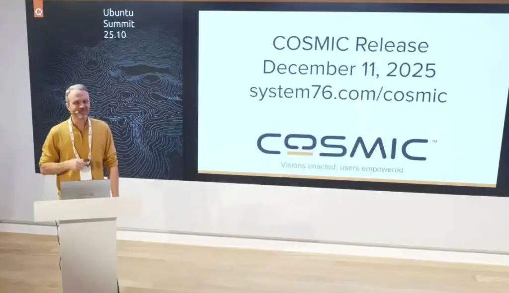 Генеральный директор System76 Карл Ричелл на саммите Ubuntu 25.10.