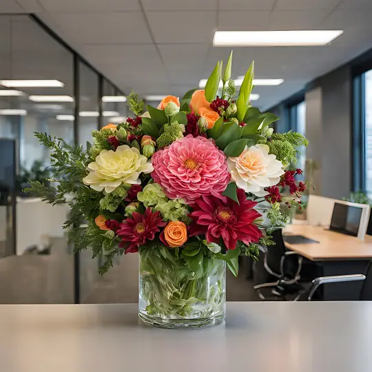 Использование пионов и других цветов для дизайна офиса и мотивации сотрудников в IT-среде