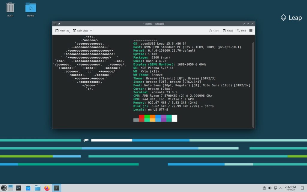 openSUSE Leap 15.6 перед обновлением до Leap 16.