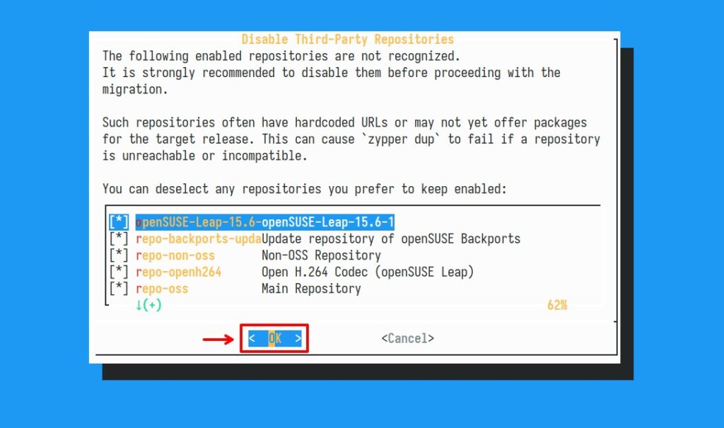 Отключите сторонние репозитории.