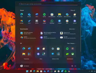 Microsoft представляет новое меню "Пуск" для Windows 11