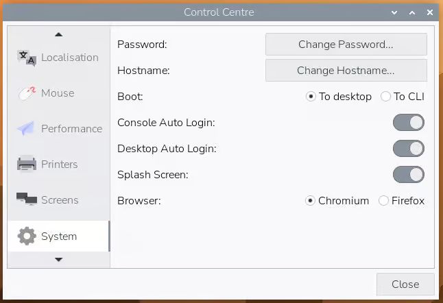 Новый центр управления Raspberry PI OS.