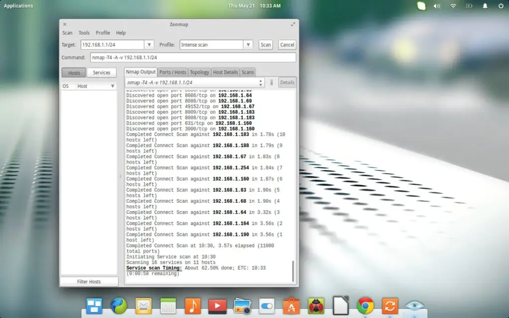 Перечислите все открытые порты и остановите службы, работающие через них