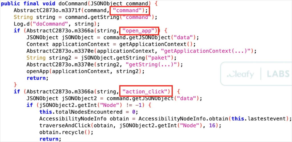 Команды, отправляемые операторами в КлопатруИсточник: Cleafy Labs
