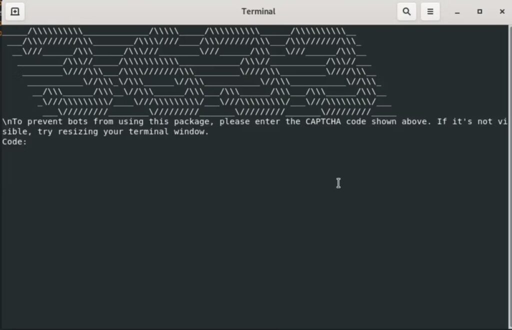Фальшивая ASCII-CAPTCHAИсточник: Socket