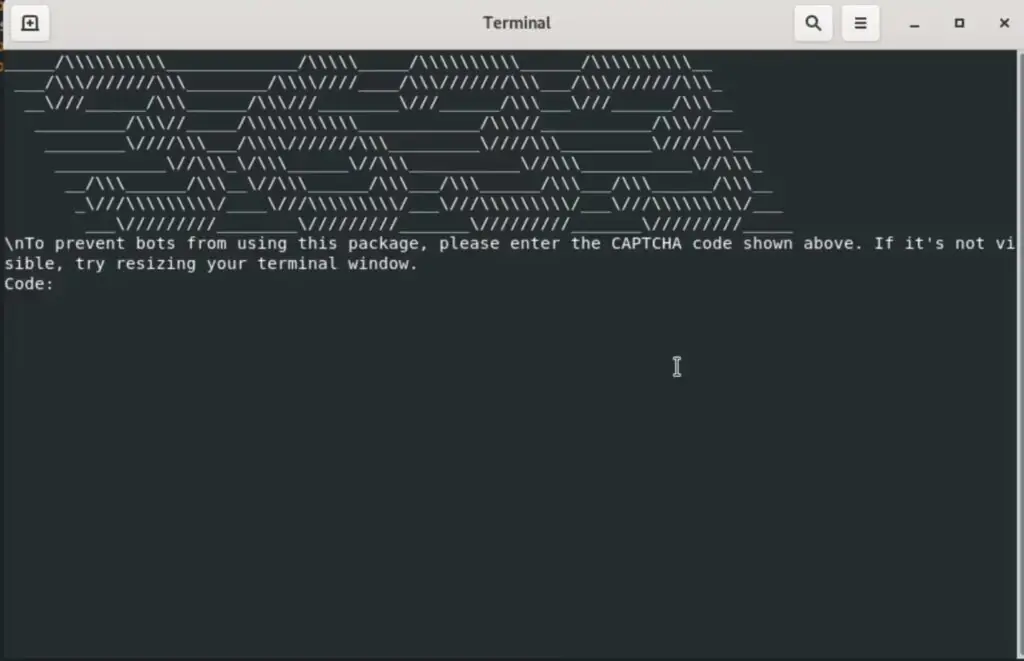 Фальшивая ASCII-CAPTCHAИсточник: Socket