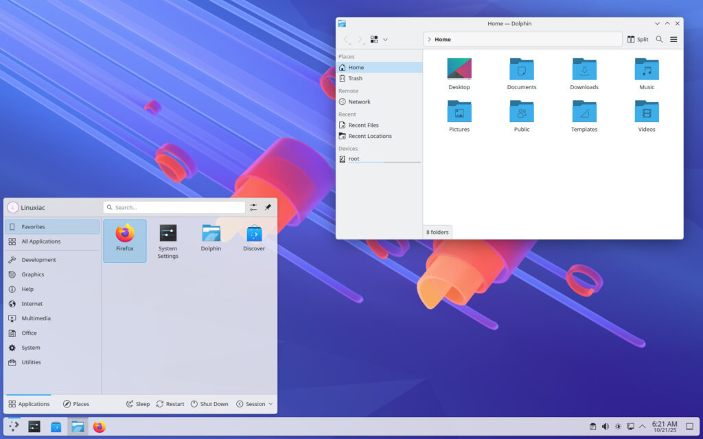 Среда рабочего стола KDE Plasma 6.5