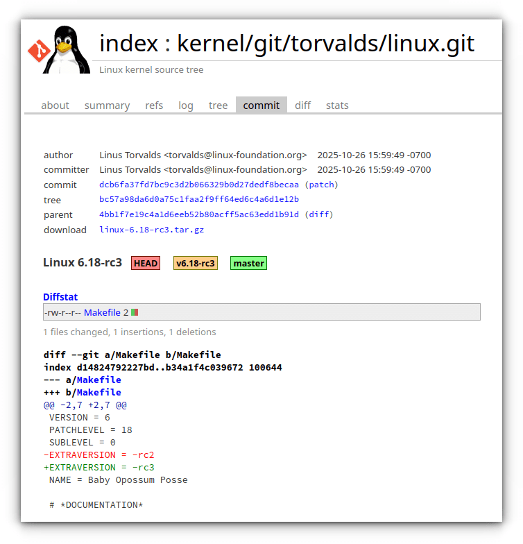 Релиз-кандидат 3 ядра Linux 6.18