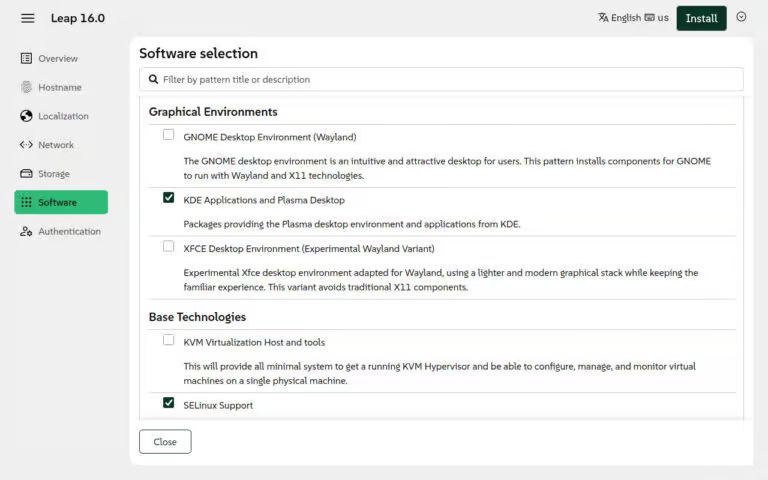 Новый установщик openSUSE Leap 16.0 Agama.