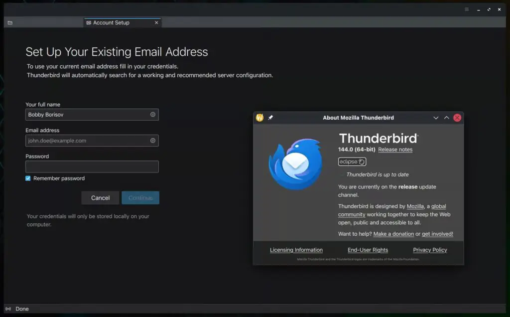 Mozilla Thunderbird 144 — почтовый клиент с открытым исходным кодом.
