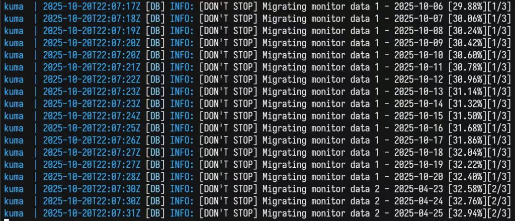 Миграция Uptime Kuma с версии 1.x на версию 2.
