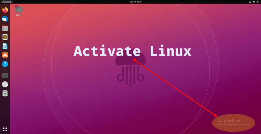 Как включить уведомление об активации водяного знака Linux на рабочем столе Linux
