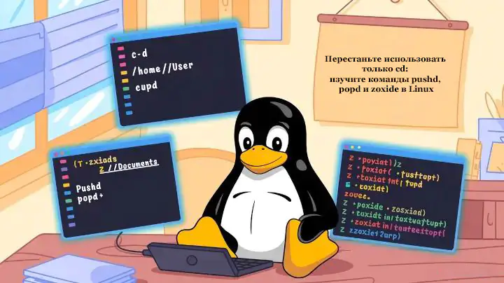 Перестаньте использовать только cd: изучите команды pushd, popd и zoxide в Linux