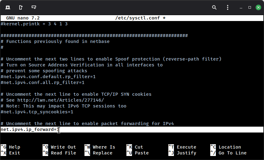 Включите переадресацию IP-адресов в Ubuntu