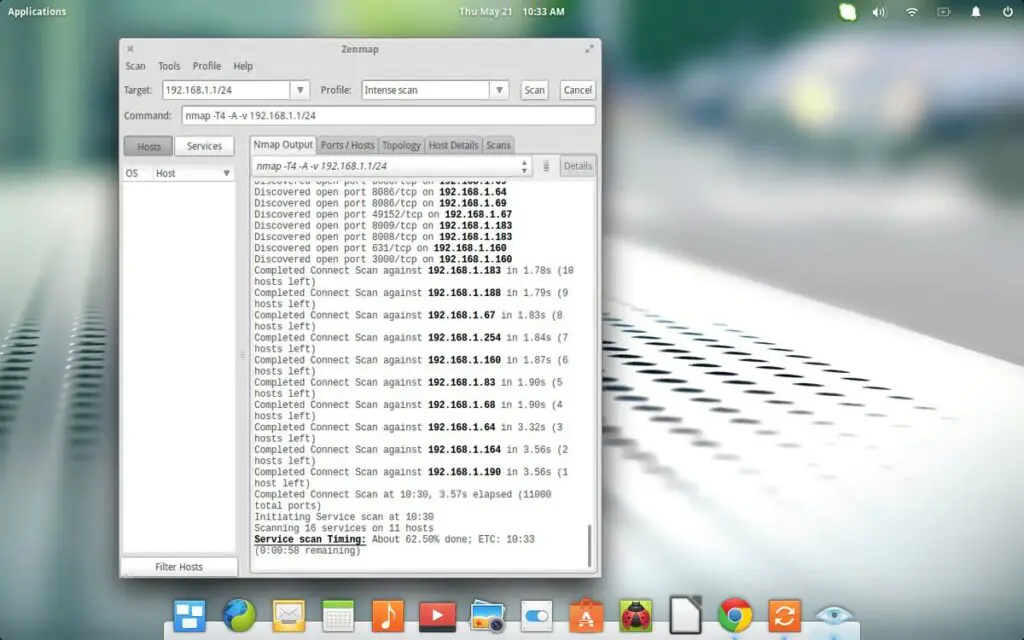 Список всех открытых портов и остановка служб, работающих через них